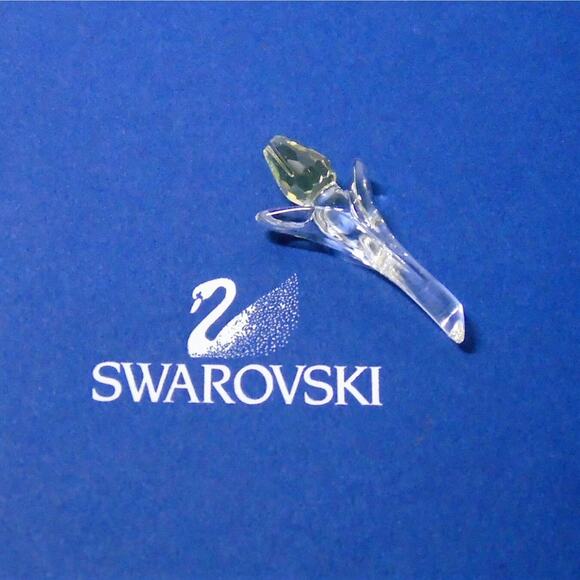 Swarovski Crystal YELLOW Mini TULIP FLOWER Faceted Bud Clear Stem Leaves 1-1/8" - Picture 1 of 6